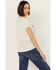Image #4 - Shyanne Women's Be Free Studded Short Sleeve Boyfriend Graphic Tee, Cream, hi-res