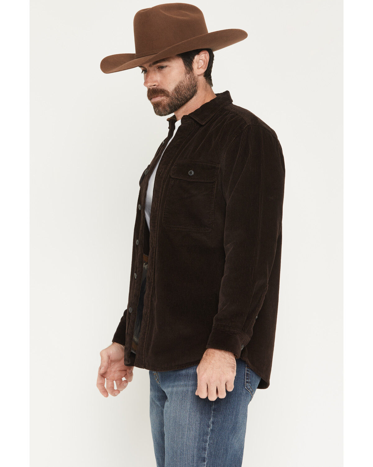 Image #2 - Pendleton Men's Belmont Corduroy Button-Down Shacket, Dark Brown, hi-res