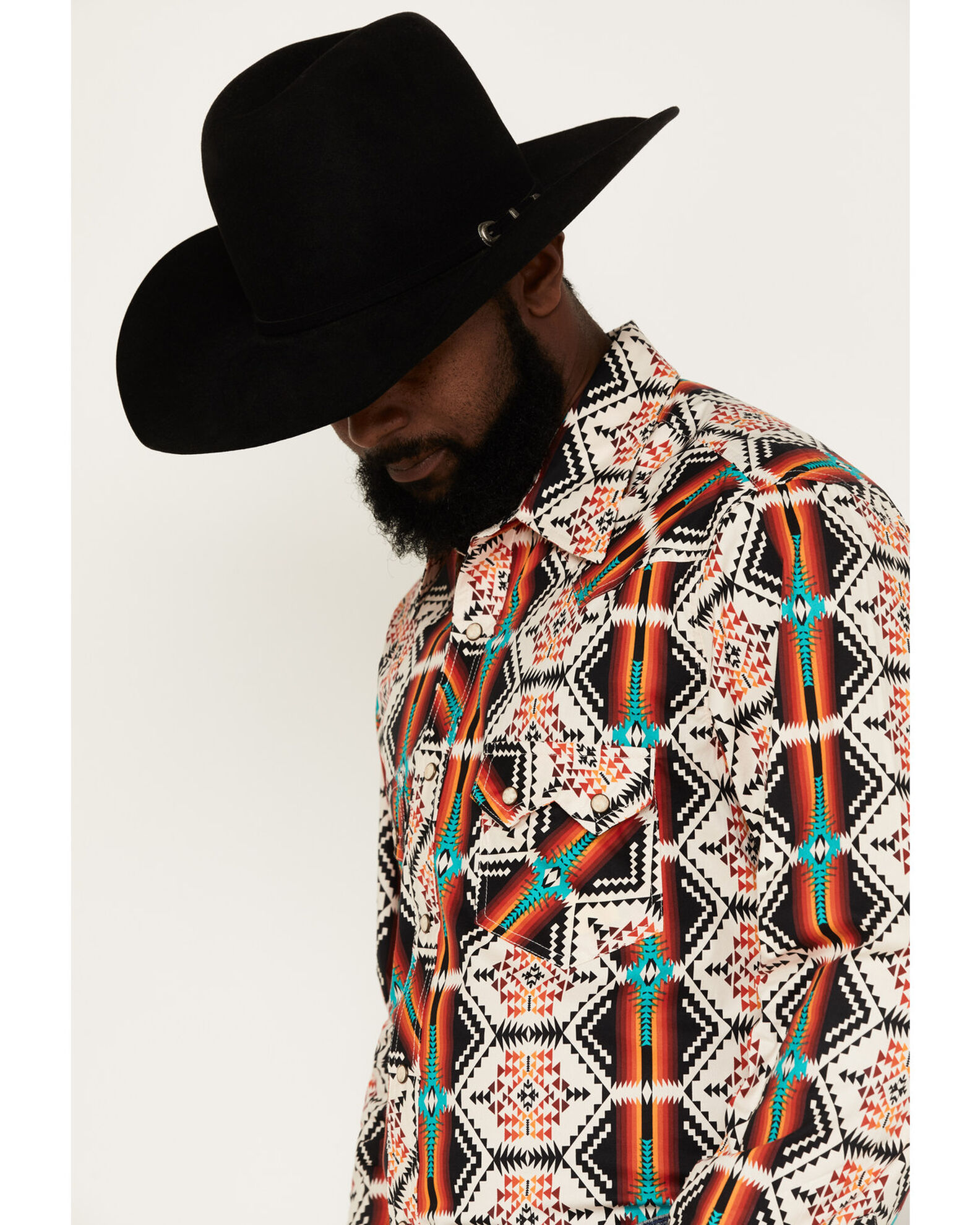 Long sleeve pearl best sale snap shirts