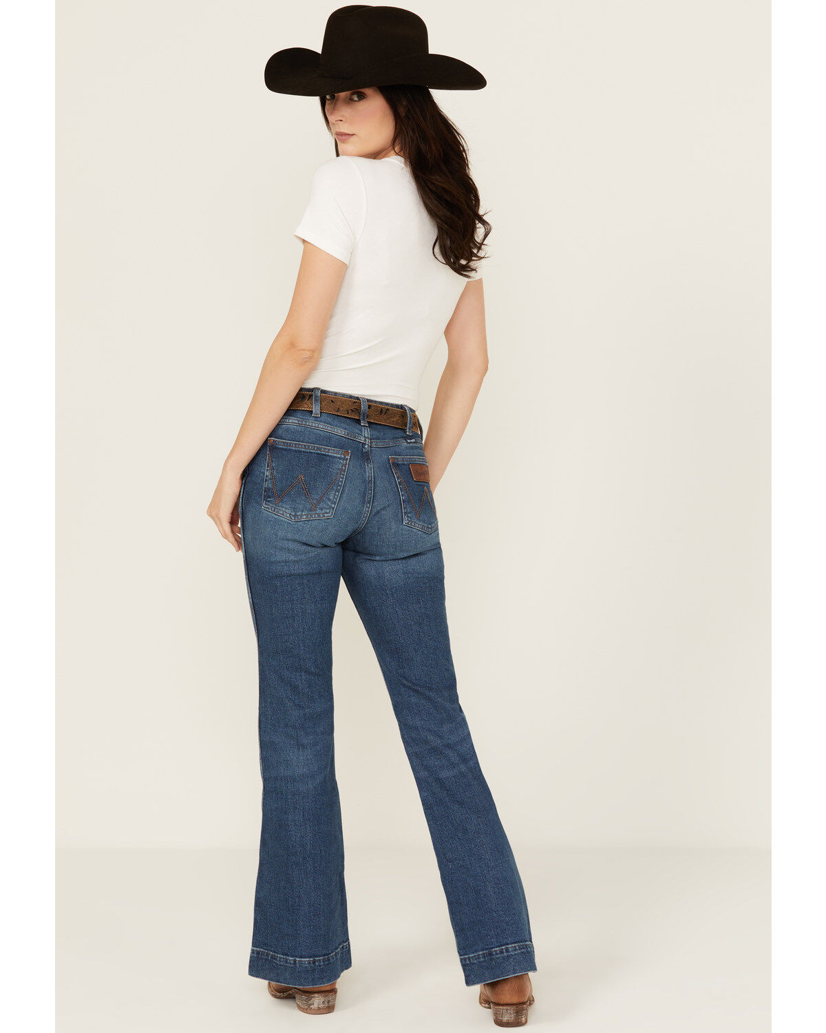 Image #3 - Wrangler Retro Women's Bessie Dark Wash High Rise Trouser Denim Jeans, Dark Wash, hi-res