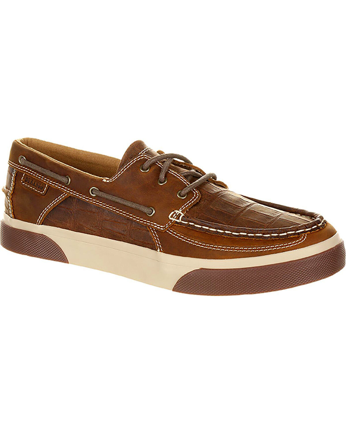 Image #1 - Durango Men's Brown Music City Gator Emboss Boat Shoes , , hi-res