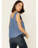 Wrangler Retro Women's Americana Chambray Embroidered Neck Tank Top , Blue, hi-res