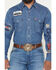 Image #3 - Wrangler X Coors Banquet Men's Embroidered Denim Long Sleeve Snap Western Shirt, Light Medium Wash, hi-res