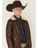 Image #2 - Urban Republic Boys' Faux Leather Aviator Jacket, Dark Brown, hi-res