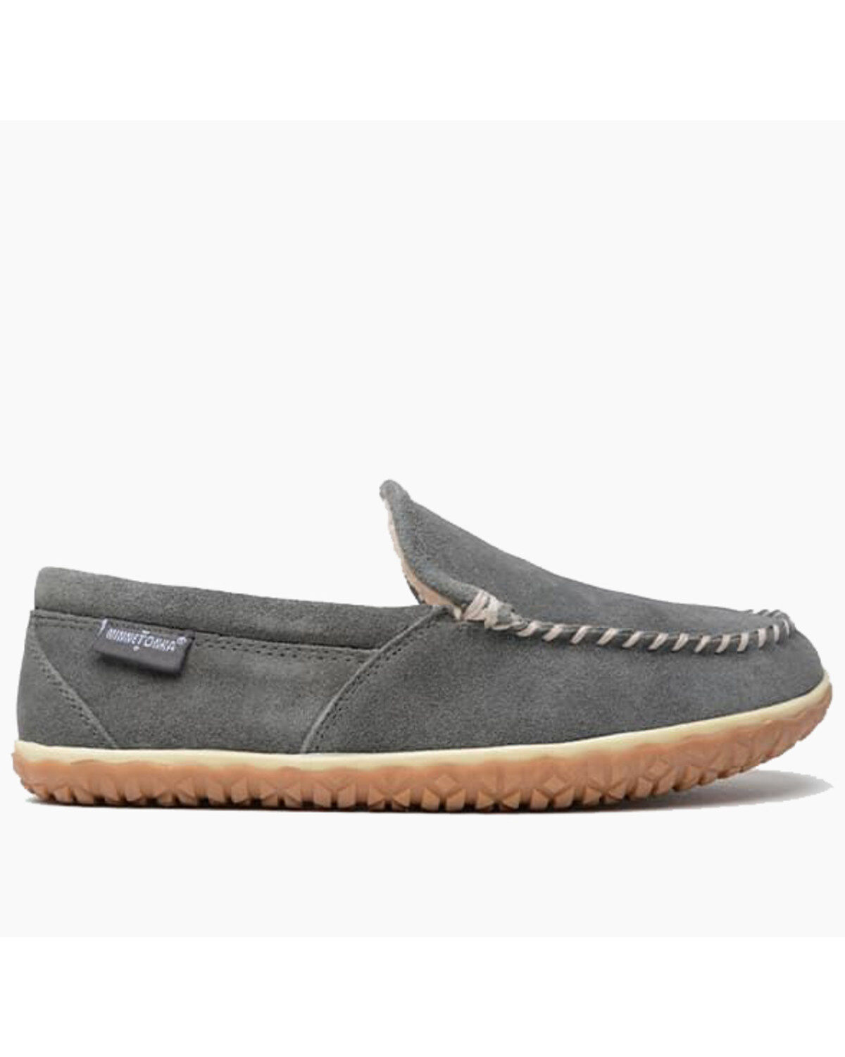 Image #2 - Minnetonka Men's Tilden Slippers - Moc Toe, Grey, hi-res