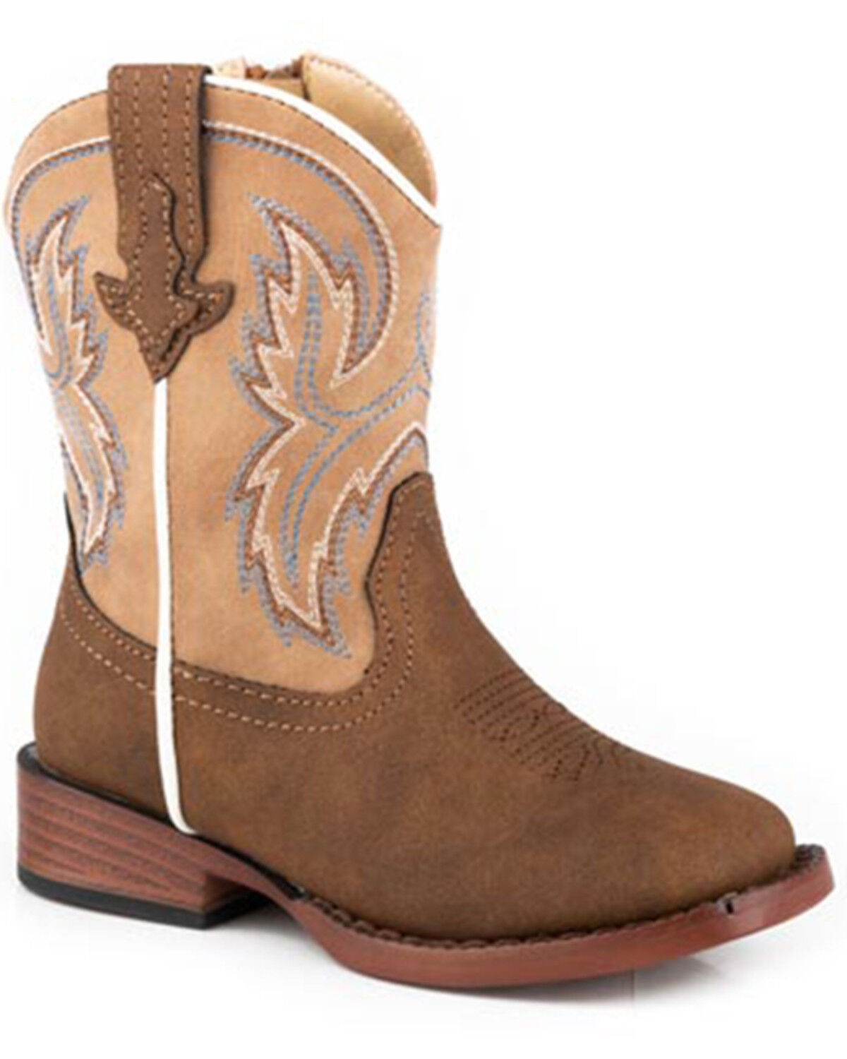 Image #1 - Roper Toddler Boys' Eastwood Western Boots - Broad Square Toe, Brown, hi-res