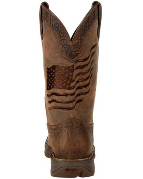 Image #4 - Durango Men's Rebel Brown Flag Western Performance Boots - Square Toe, Brown, hi-res