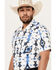 Image #2 - Rock & Roll Denim Men's Southwestern Print Short Sleeve Snap Stretch Western Shirt , White, hi-res