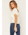 Image #4 - Shyanne Women's Wyatt Lace Trim Short Sleeve Button-Down Short, Beige, hi-res