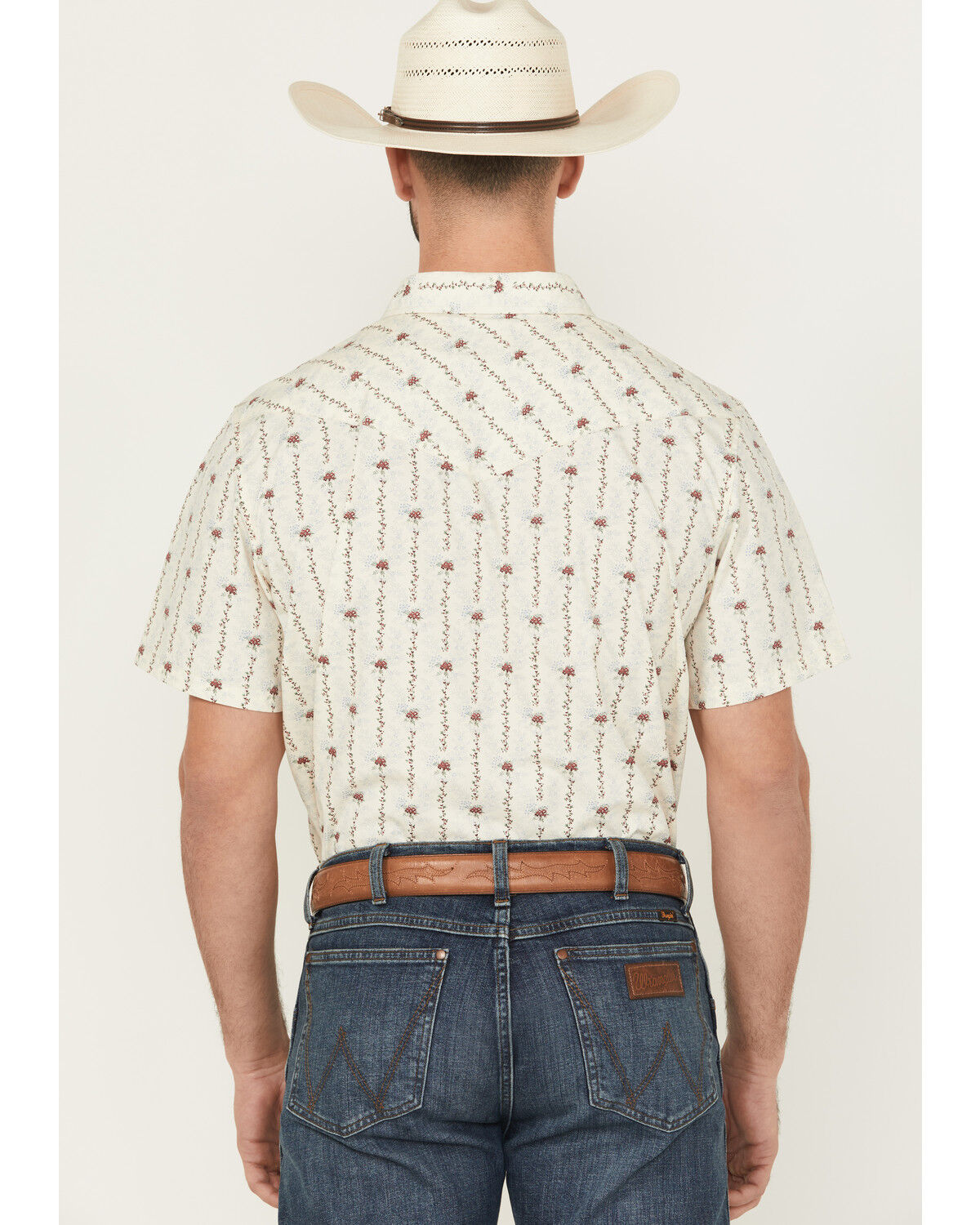 Product Name:  Gibson Trading Co Men's Flower Field Floral Stripe Short Sleeve Snap Stretch Western Shirt