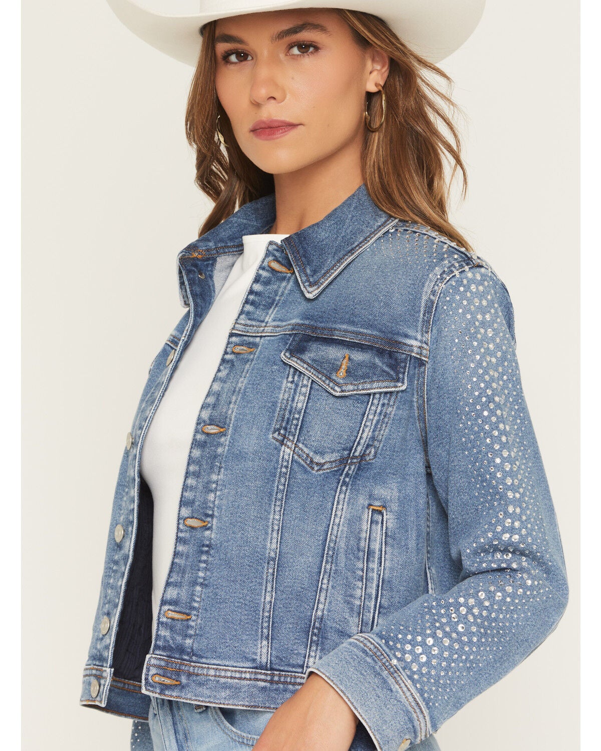 Image #2 - 7 For All Mankind Women's Love Soul Light Wash Trucker Jacket, Light Wash, hi-res