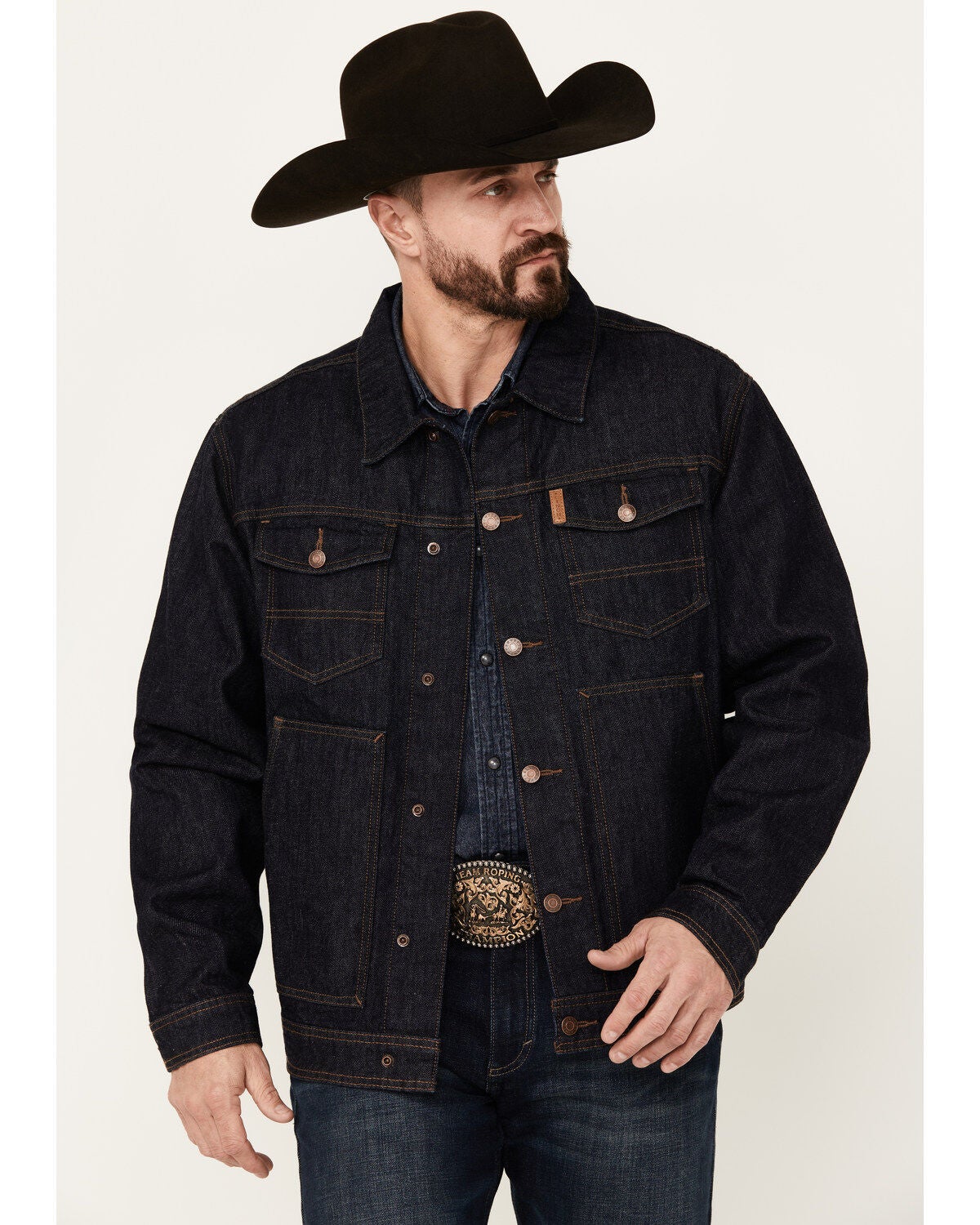 Cinch Men's Dark Wash Denim Jacket, Indigo, hi-res
