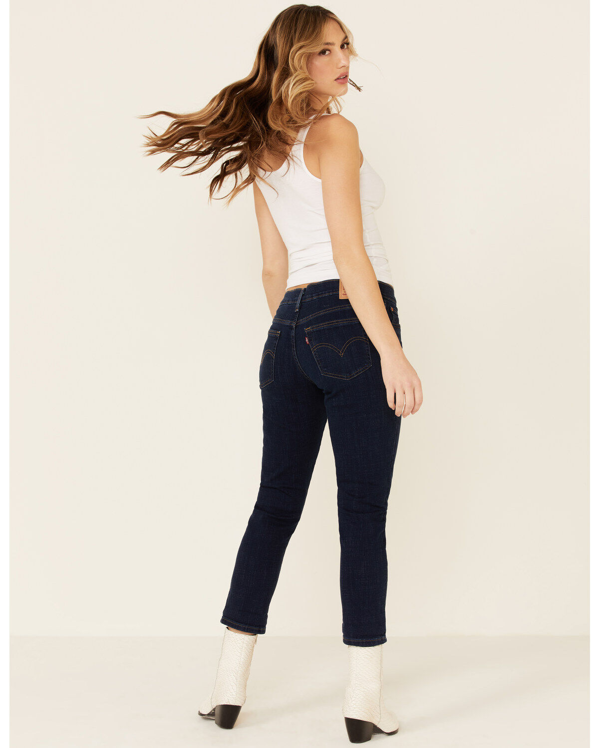 Image #3 - Levi's Women's Dark Wash Cobalt Obedience Boyfriend Crop Jeans, Blue, hi-res