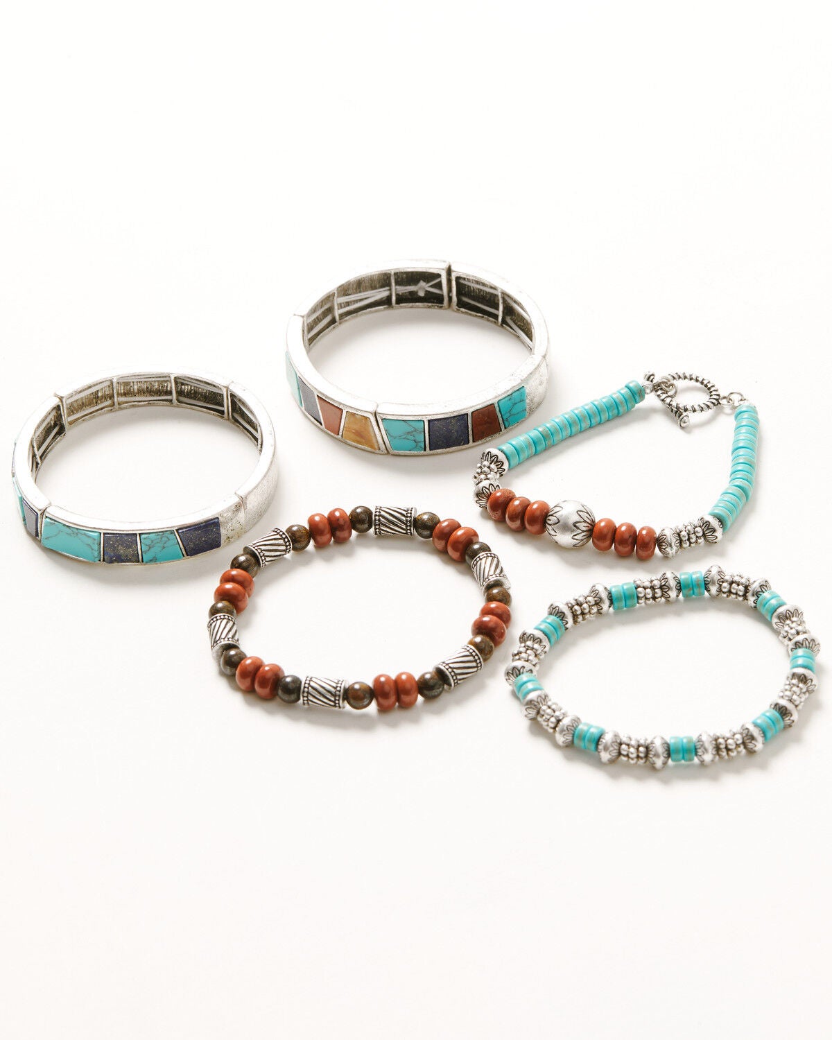 Image #1 - Shyanne Women's Retro Revival Bracelet Set - 5 Piece, Silver, hi-res