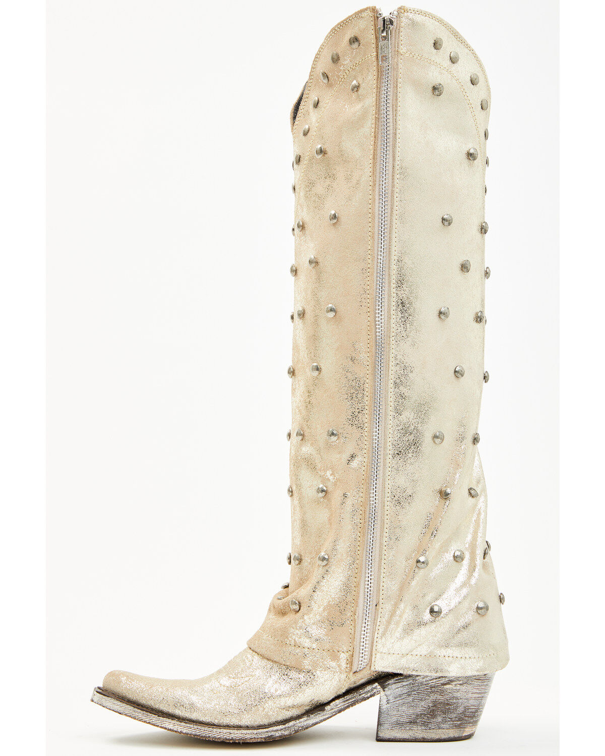 Image #3 - Liberty Black Women's Danet Tall Studded Western Boots - Round Toe, Gold, hi-res