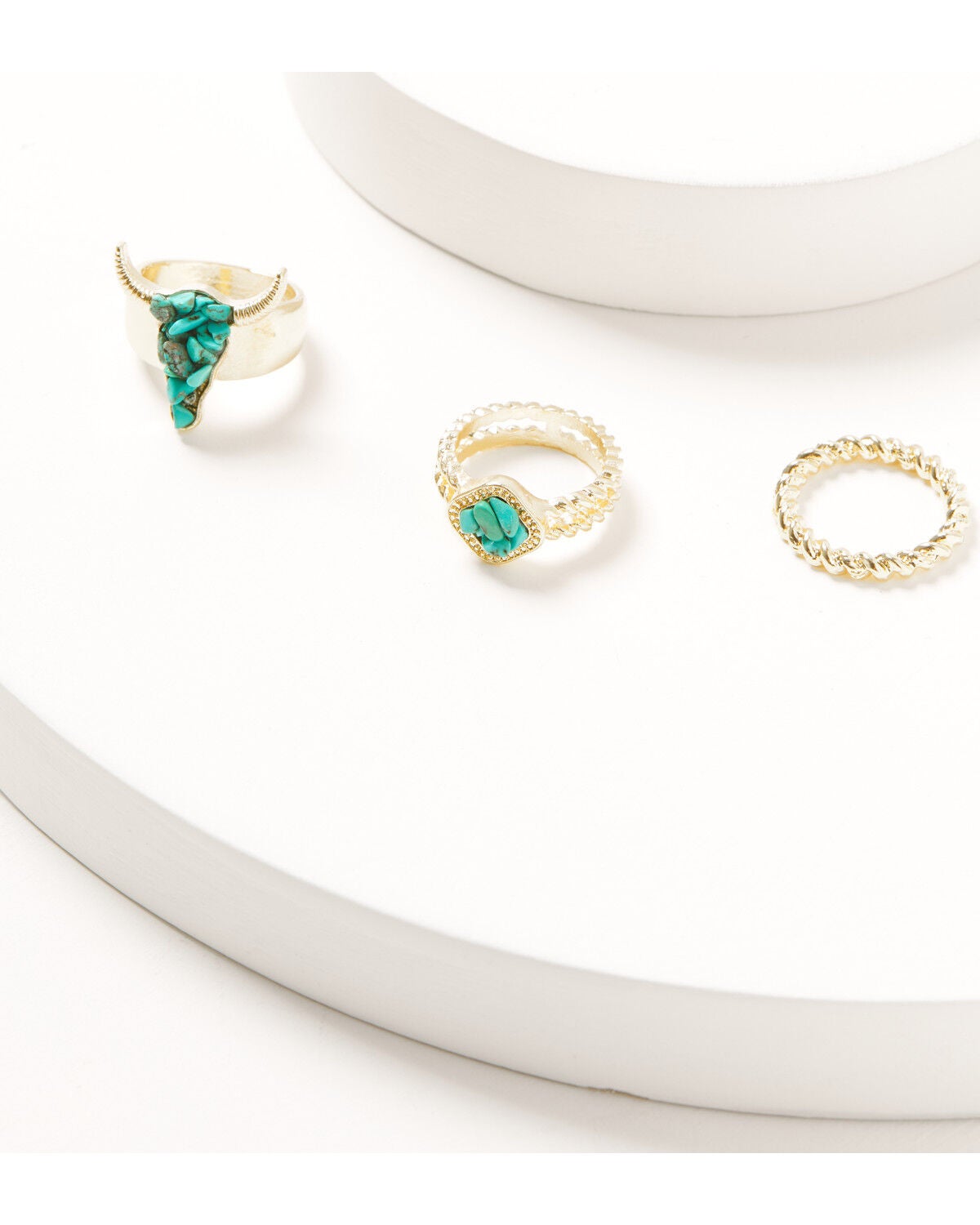 Image #1 - Shyanne Women's Steerhead Ring Set - 3 Piece, Gold, hi-res