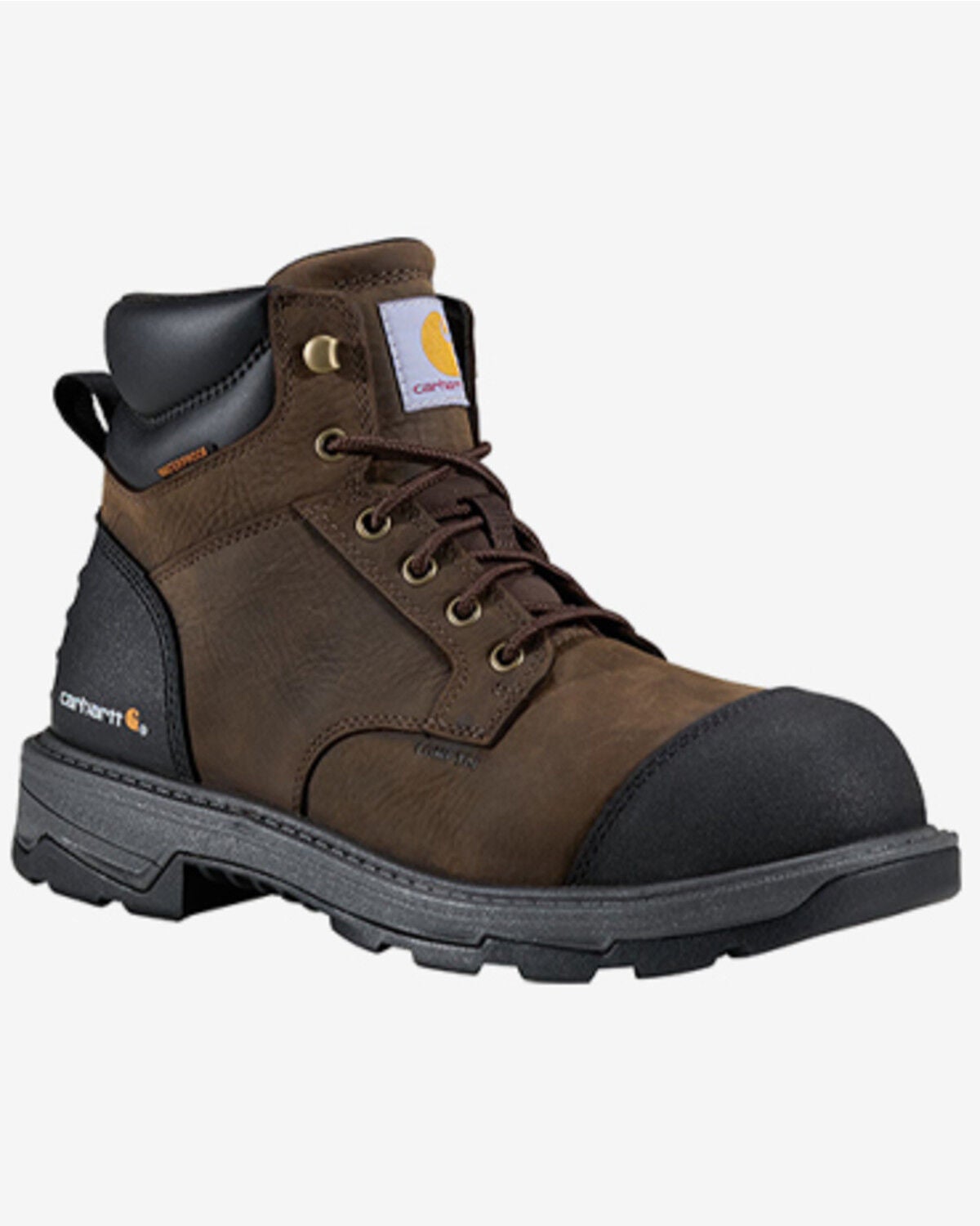 Carhartt Men's 6" Hamilton Waterproof Work Boots - Composite Toe, Dark Brown, hi-res