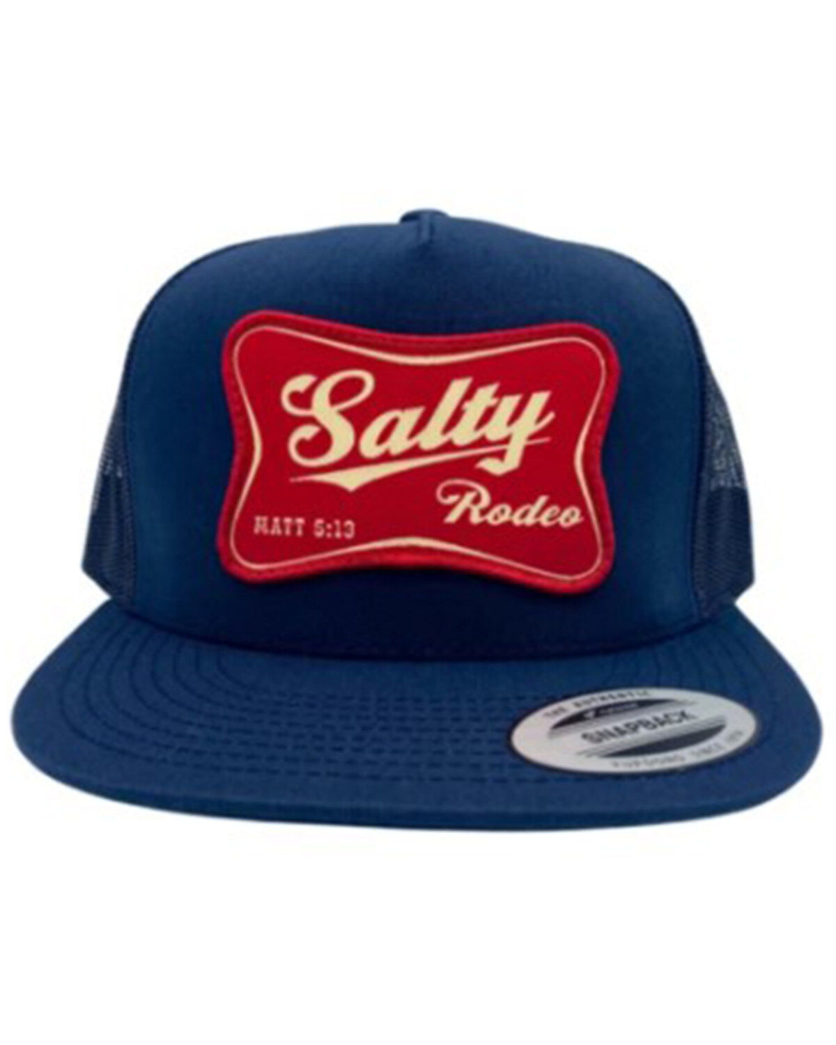 Image #2 - Salty Rodeo Men's Highlife Woven Patch Mesh-Back Trucker Cap, Navy, hi-res