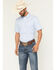 Image #1 - RANK 45® Men's Trailblazer Short Sleeve Button-Down Plaid Stretch Western Shirt, Light Blue, hi-res