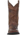 Laredo Women's Stella Leopard Print Inlay Studded Western Performance Boots - Square Toe, Brown, hi-res