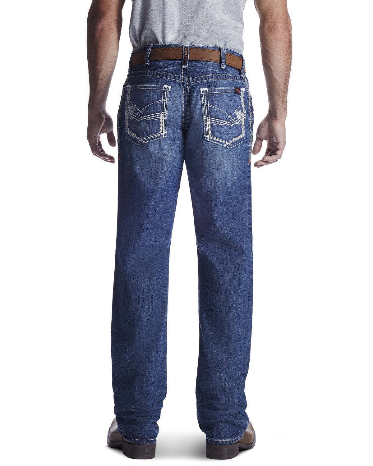 Ariat Men's Flame Resistant M4 Ridgeline Bootcut Work Jeans - Big, Blue, hi-res