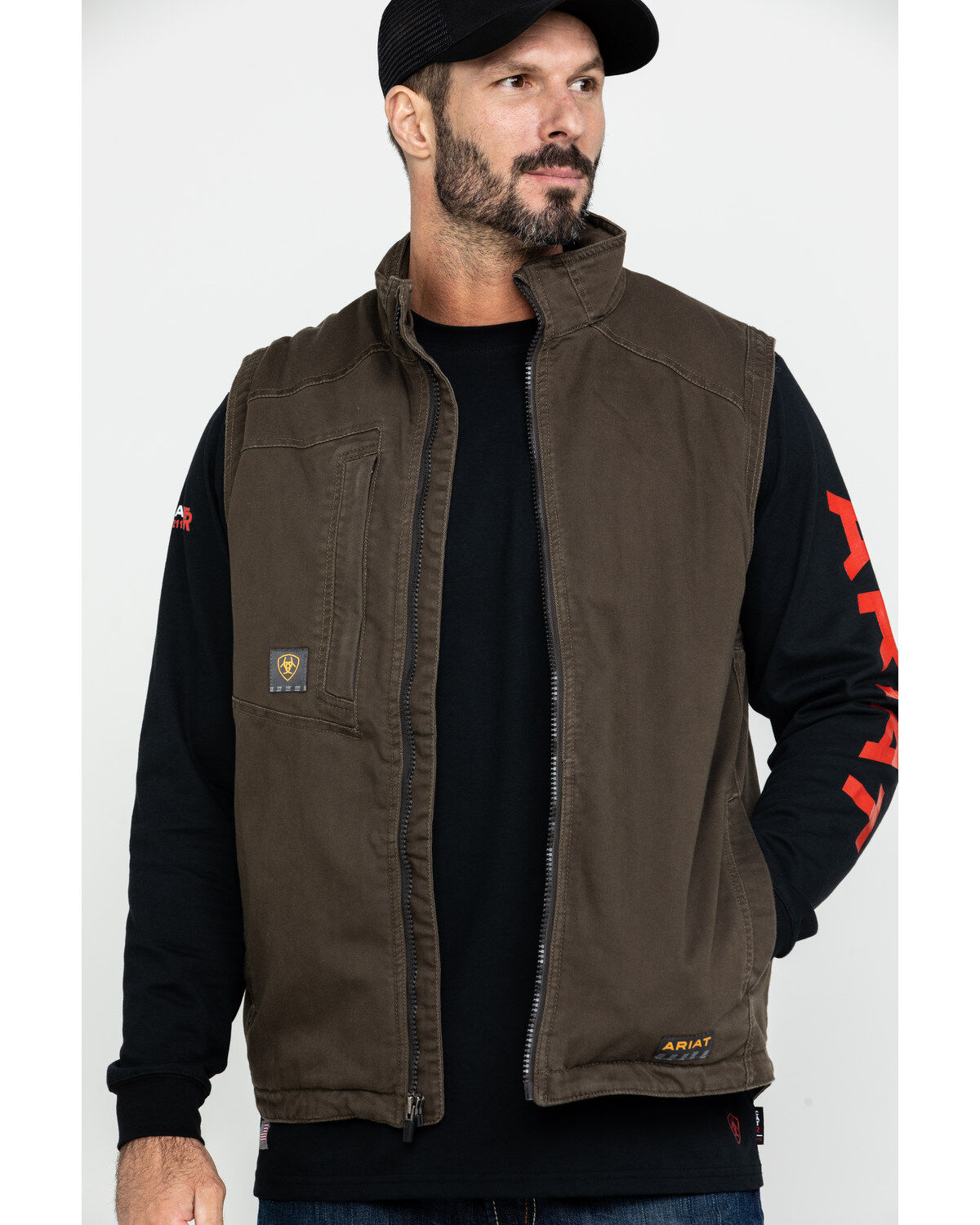 Image #1 - Ariat Men's Loden Rebar Washed Dura Canvas Insulated Work Vest - Big & Tall, , hi-res