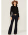 RANK 45 Women's Outdoor Vented York Riding Long Sleeve Snap Shirt, Black, hi-res