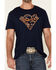 Cody James Men's Navy Poncho Desert Graphic Short Sleeve T-Shirt , Blue, hi-res