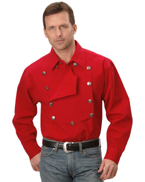 Image #2 - Rangewear by Scully Men's Solid Frontier Engineer Long Sleeve Western Bib Shirt, , hi-res