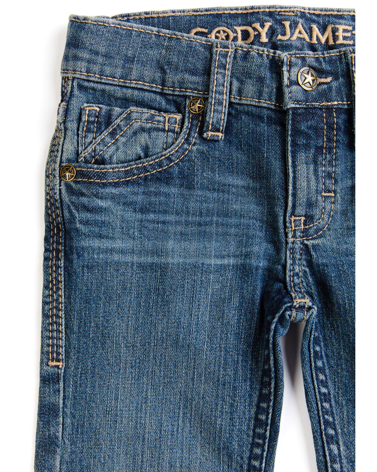 Image #2 - Cody James Toddler Boys' Saguaro Dark Wash Mid Rise Stretch Slim Bootcut Jeans, Blue, hi-res