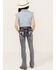 Image #1 - Shyanne Little Girls' Medium Wash Faded Paisley Pocket Stretch Bootcut Jeans, Blue, hi-res