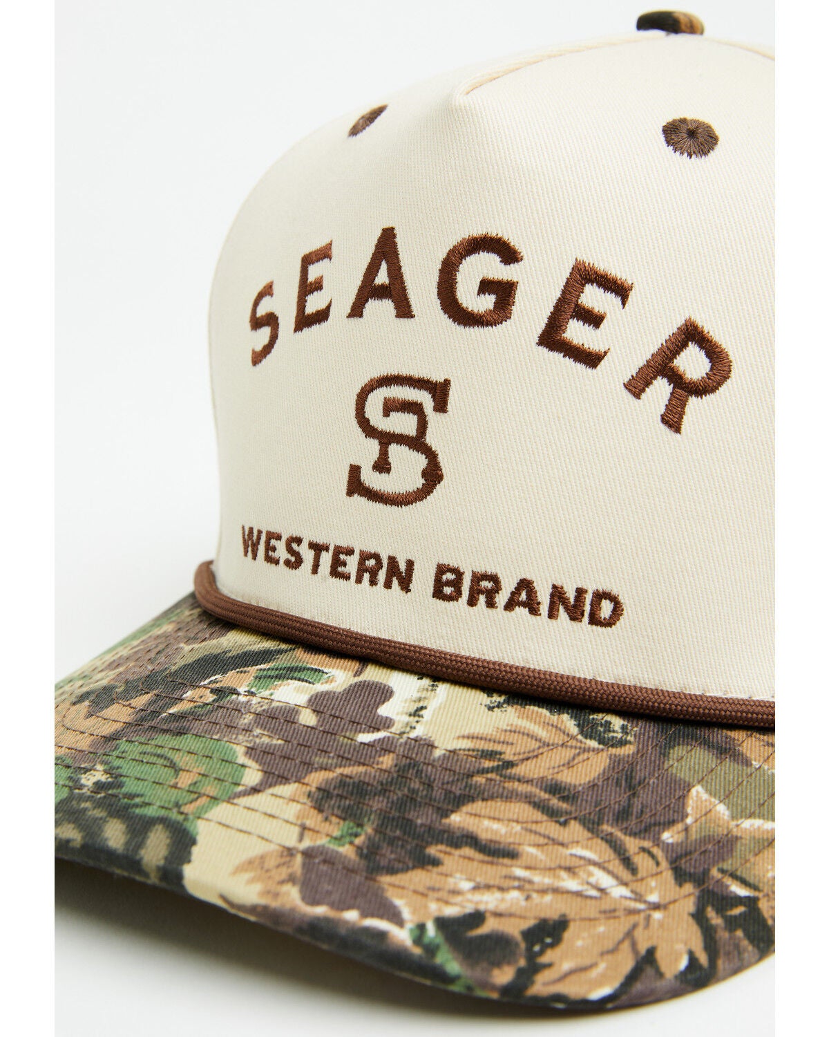 Image #2 - Seager Men's Camo Branded Snapback, Cream, hi-res