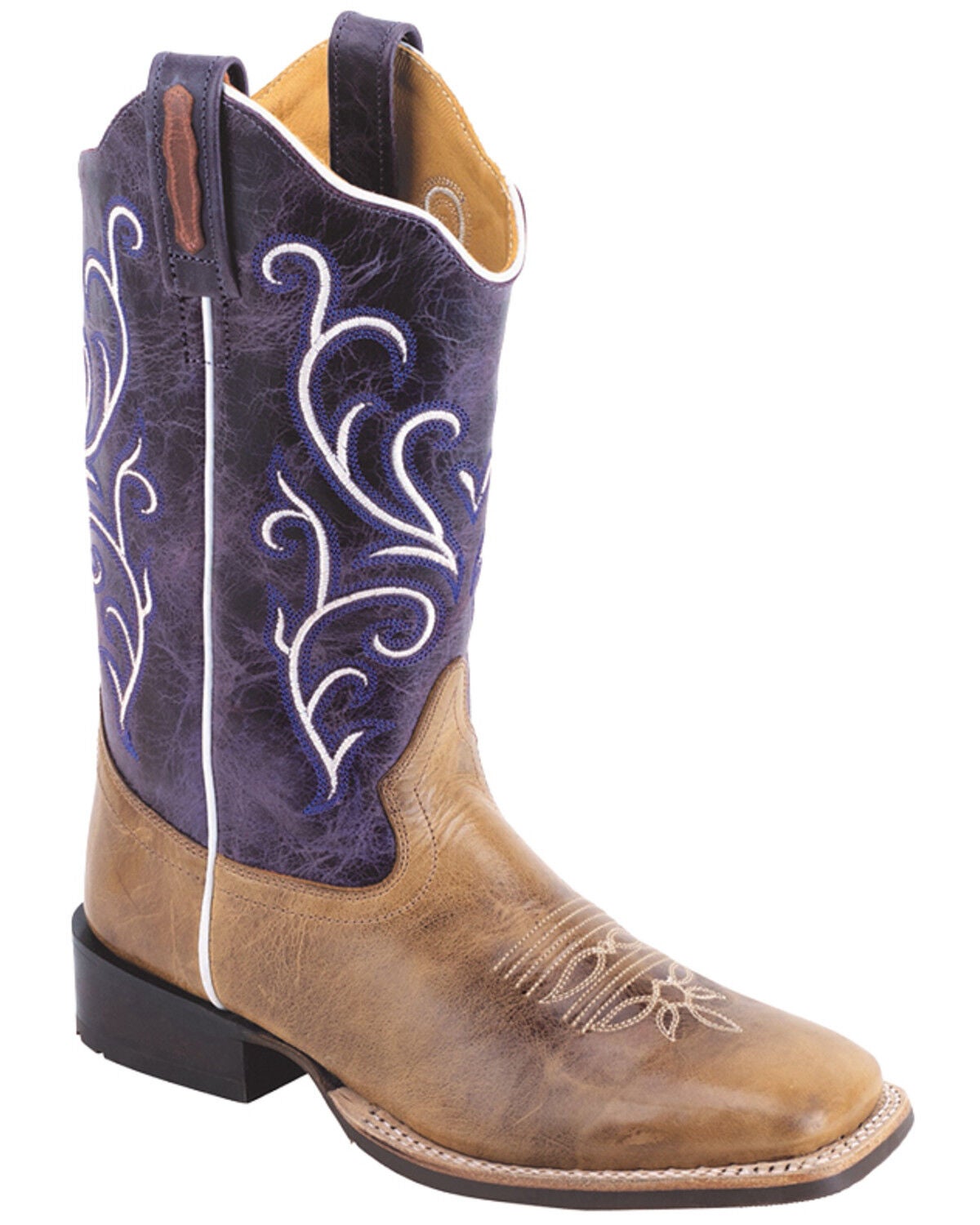 Old West Women's Western Boots - Broad Square Toe, Multi, hi-res