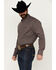 Image #2 - Wrangler Men's Classics Geo Print Long Sleeve Button-Down Western Shirt - Big, Burgundy, hi-res