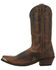 Laredo Men's Murphy Braid Bucklace Distressed Western Boots - Snip Toe , Chocolate, hi-res