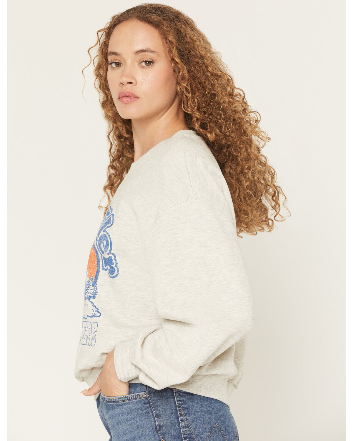 Image #2 - Wrangler Women's Logo Crewneck Sweatshirt, Grey, hi-res