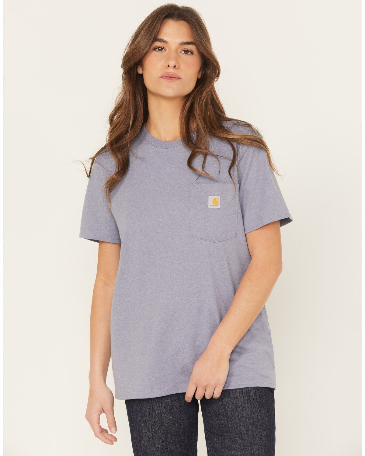 Carhartt Women's Loose Fit Heavyweight Short Sleeve Pocket Work Tee, Lavender, hi-res