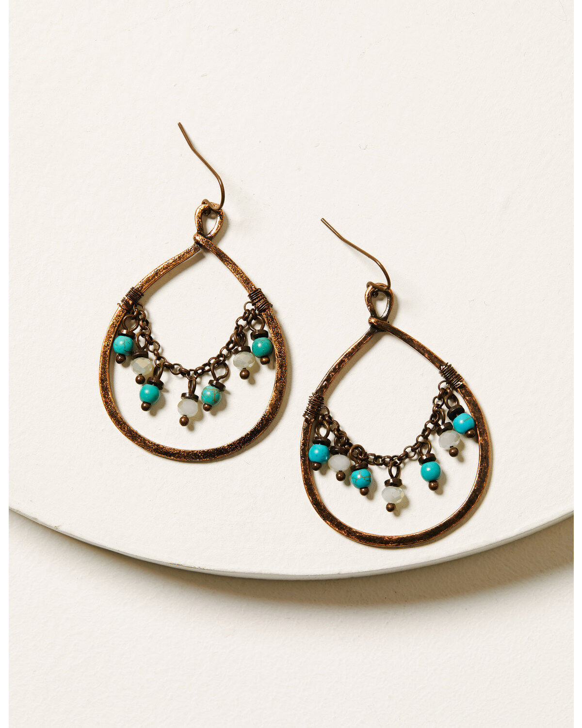 Image #1 - Shyanne Women's Mystic Skies Beaded Teardrop Hoop Earrings, Rust Copper, hi-res
