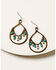 Shyanne Women's Mystic Skies Beaded Teardrop Hoop Earrings, Rust Copper, hi-res