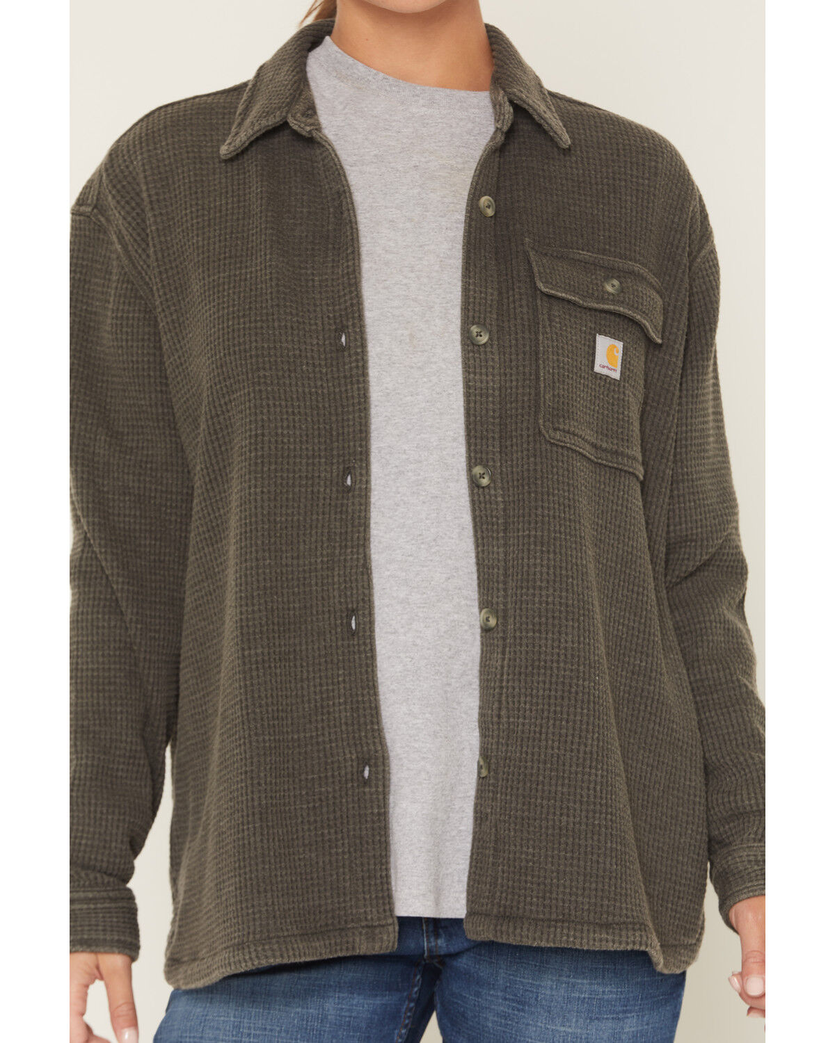 Carhartt Women's Oversized Fit Heavyweight Waffle Knit Work Shirt