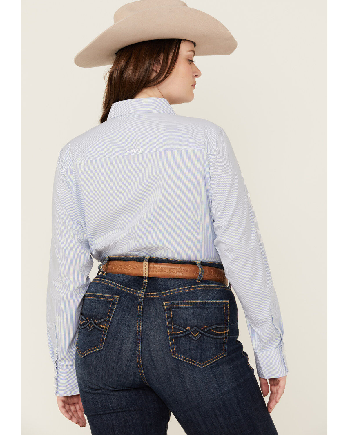 Product Name:  Ariat Women's Striped Team Kirby Long Sleeve Button-Down Stretch Western Shirt - Plus