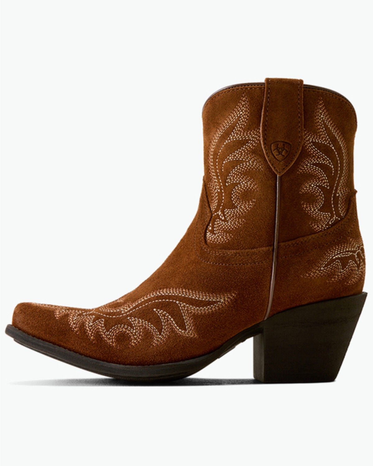 Image #2 - Ariat Women's Chandler Suede Booties - Snip Toe, Brown, hi-res