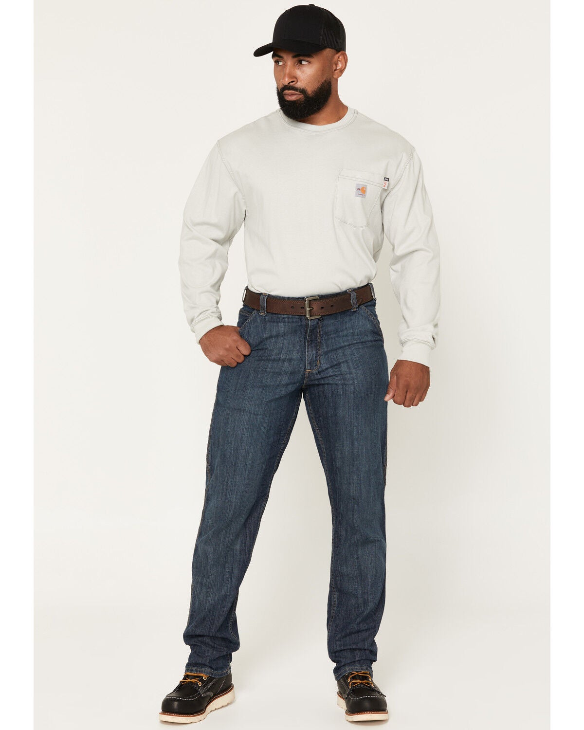 Carhartt Men's FR Boulder Force Rugged Flex&reg; Relaxed Utility Work Jeans, Slate, hi-res