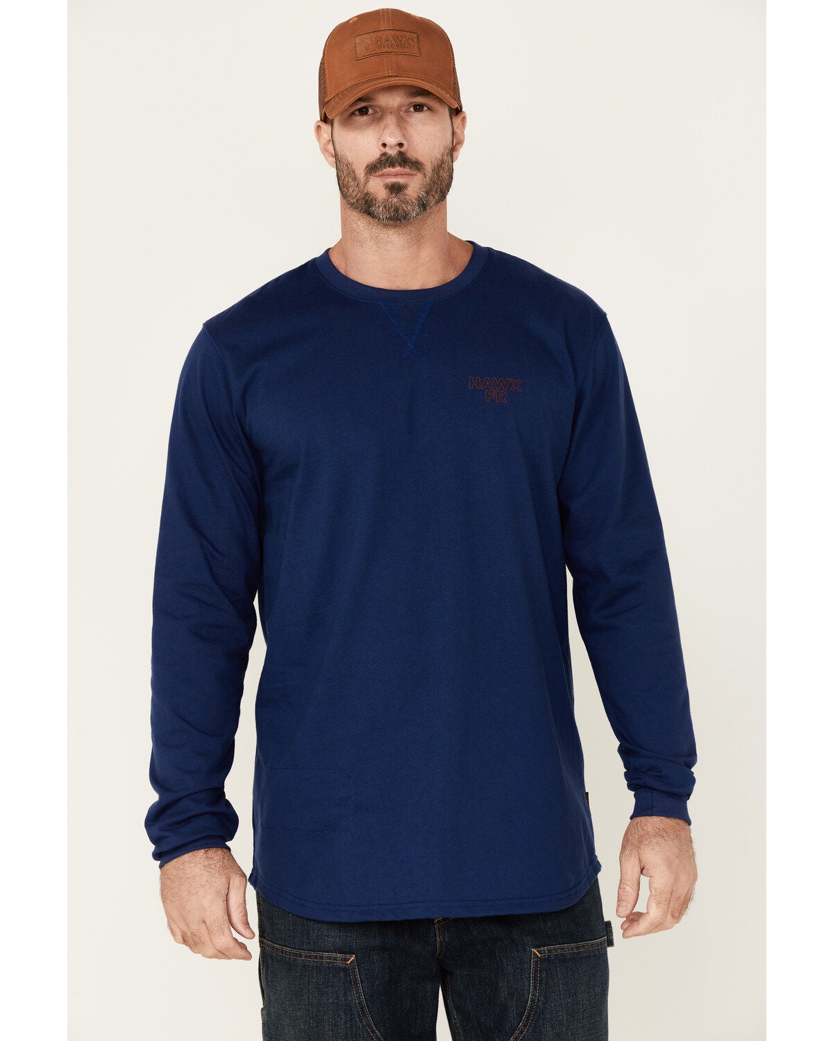 Hawx Men's FR Graphic Long Sleeve Work T-Shirt, Blue, hi-res