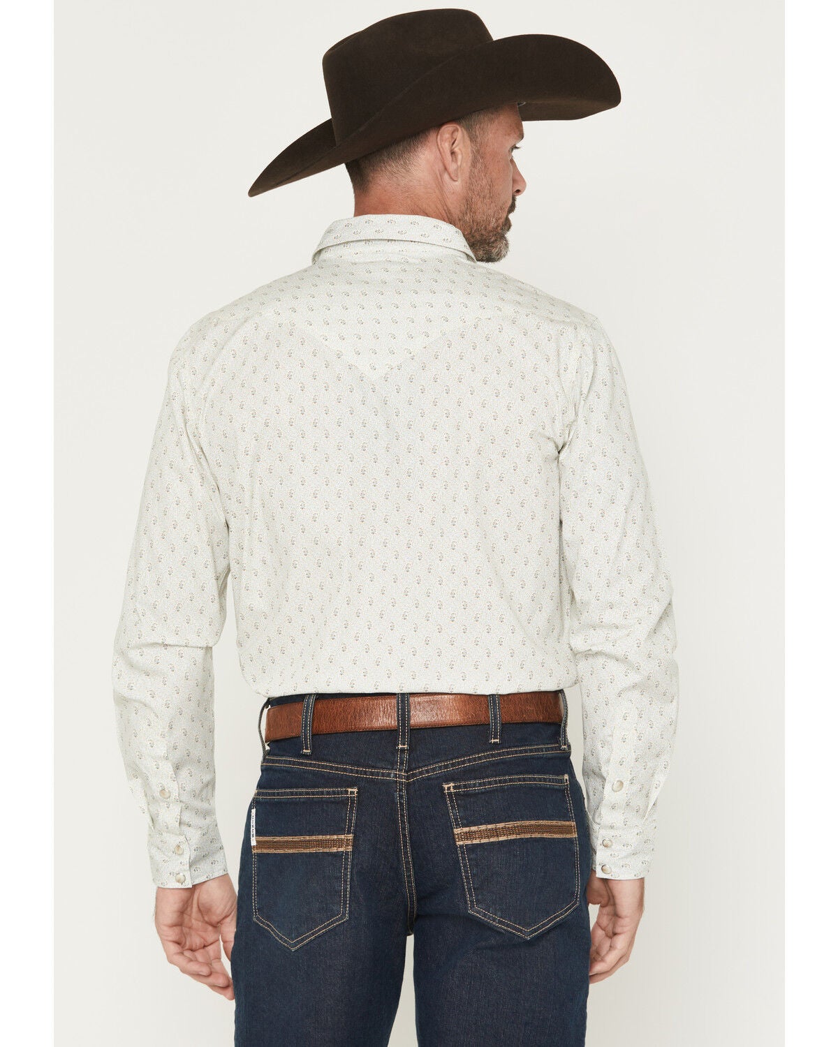 Image #4 - Cody James Men's Rocky Range Paisley Print Long Sleeve Snap Western Shirt - Big, Cream, hi-res