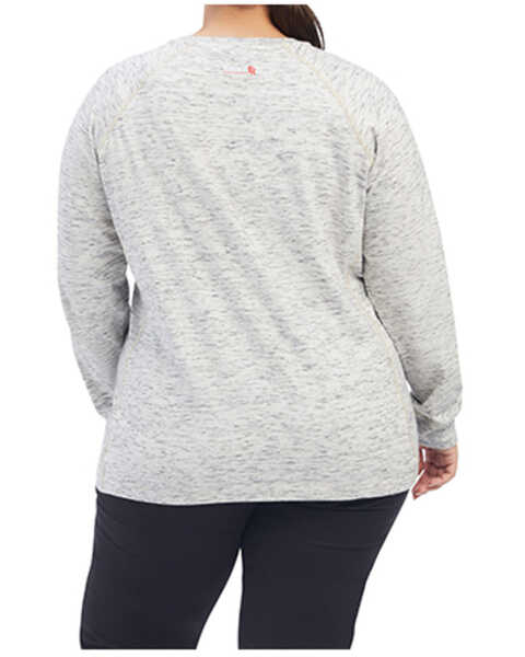 Image #2 - Ariat Women's FR Air Henley Long Sleeve Work Pocket Shirt - Plus, Heather Grey, hi-res