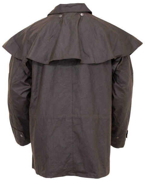 Image #3 - Outback Unisex Short Oilskin Jacket, Brown, hi-res