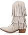 Image #3 - Dingo Girls' Wild Child Suede Fringe Western Boots - Snip Toe, White, hi-res