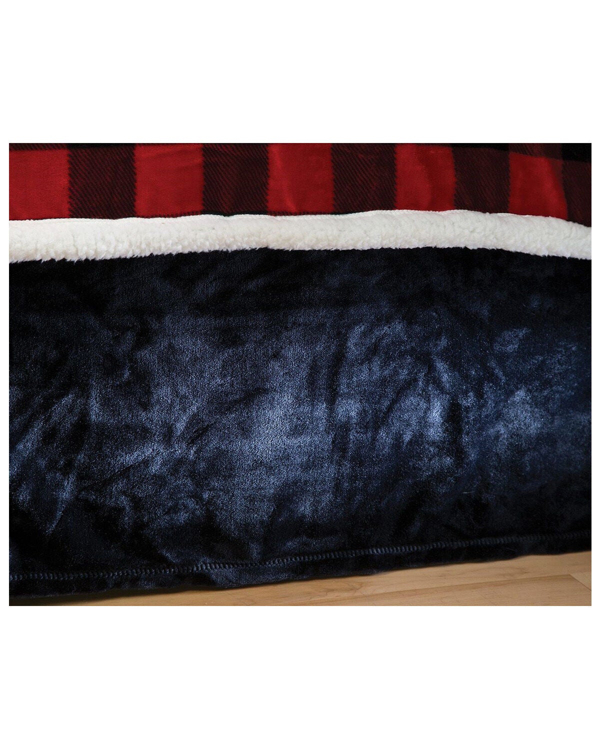 Carstens Home Solid Black Plush Velvet Bed Skirt - Queen, Black, hi-res