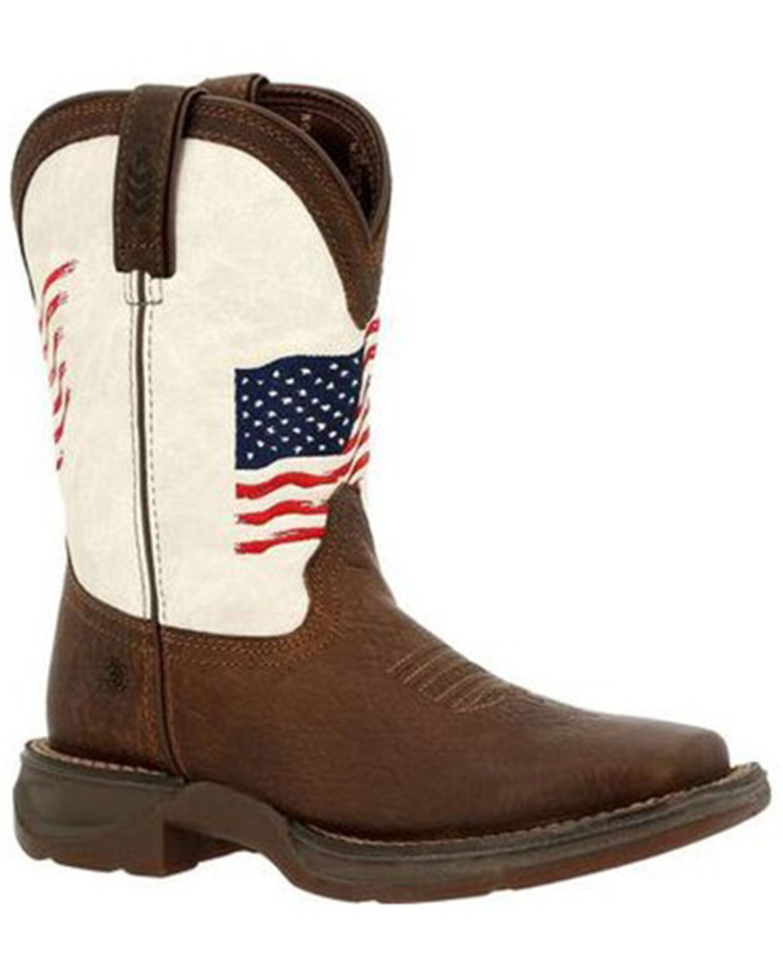 Durango Boys Rebel Distressed Flag Western Boots Square Toe